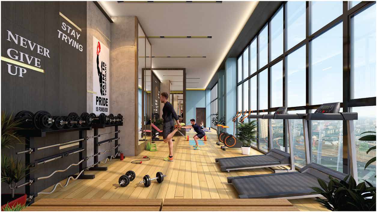 Modern Gymnasium on the rooftop, artist's impression